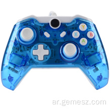 Transparent Blue Controller Wired Joystick for Xbox One